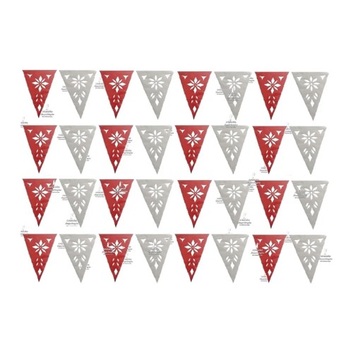 Banderin Rojo Con Blanco