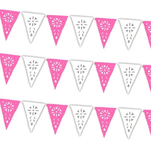 Banderin Rosa Con Blanco