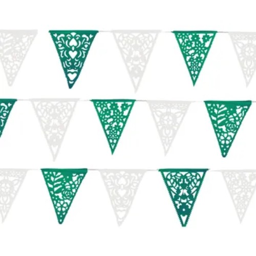 Banderin Verde Con Blanco
