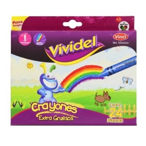 Crayones Redondos Vividel Extra Gruesos 24