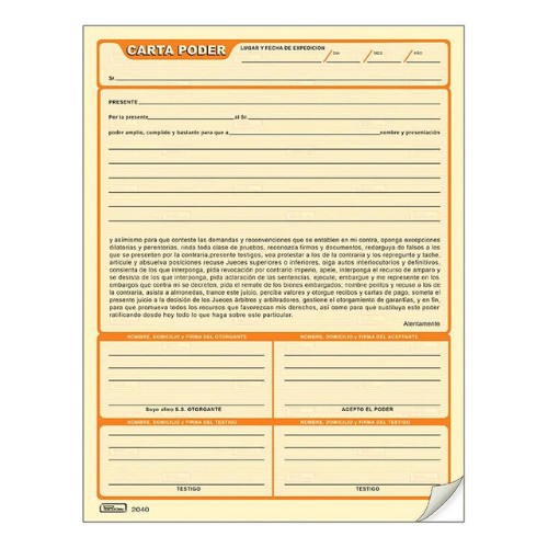 Hoja Carta Poder