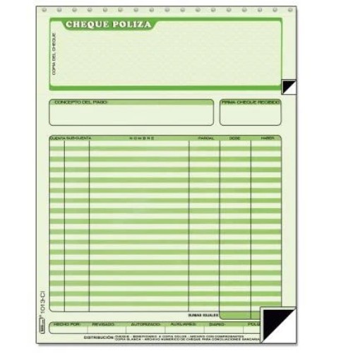 Hoja Cheque Poliza