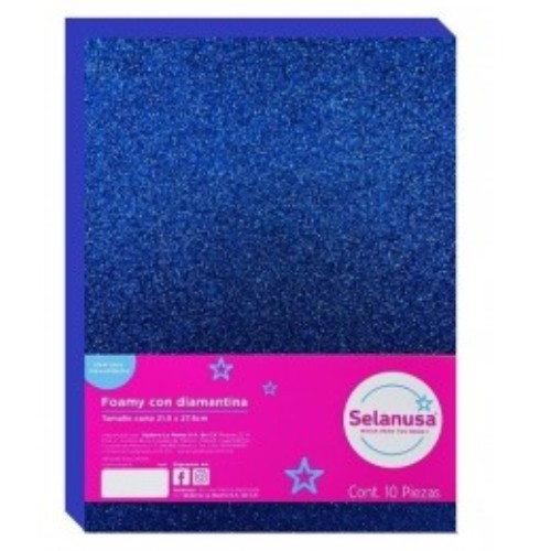 Hoja Fomy Diamantado Azul Rey