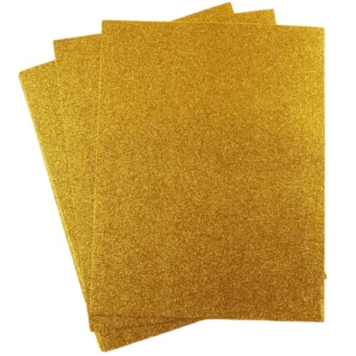 Hoja Fomy Diamantado Dorado