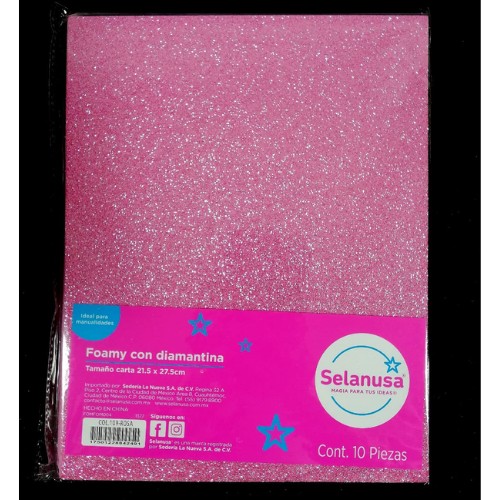 Hoja Fomy Diamantado Rosa Claro