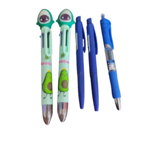 Lapicero De Gel Azul Y Multicolor