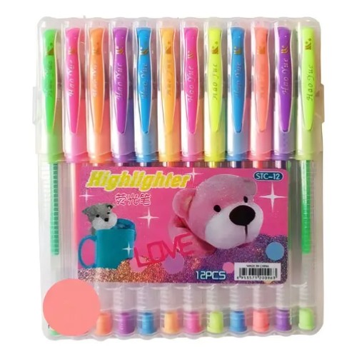 Lapiceros En Paquete Highlighter 12 Colores