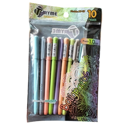 Lapiceros En Paquete Tryme Color Pastel