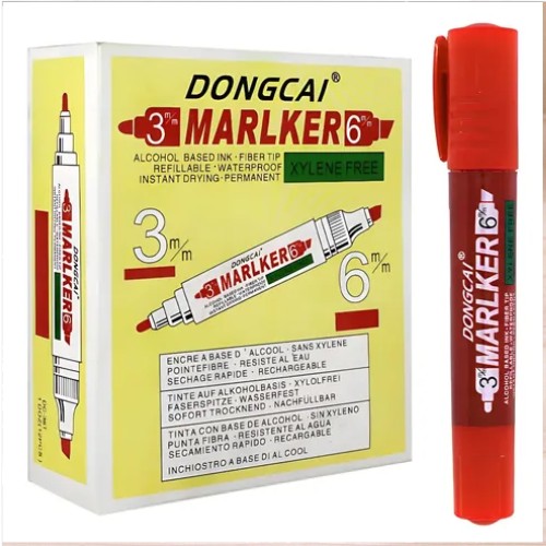 Marcador Permanente Rojo Chino Doble Punta