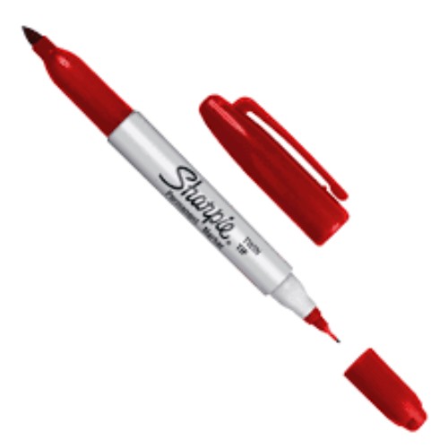 Marcador Sharpie Rojo Doble Punta