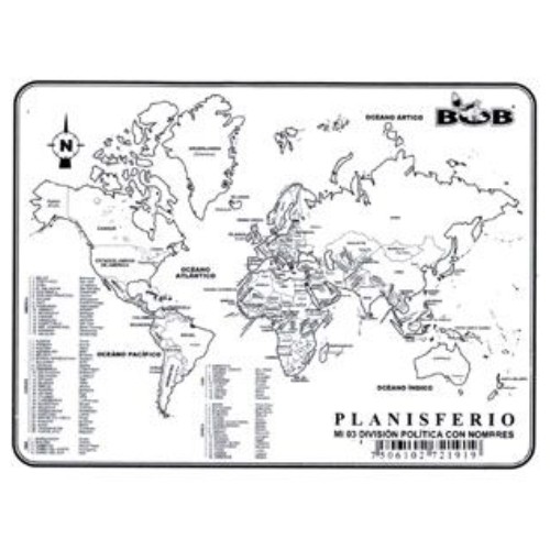 Mini Mapa Planisferio Con Y Sin Nombre