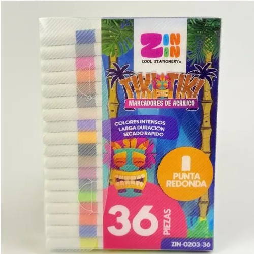 Plumones Tiki Tiki De 36 Acrilico