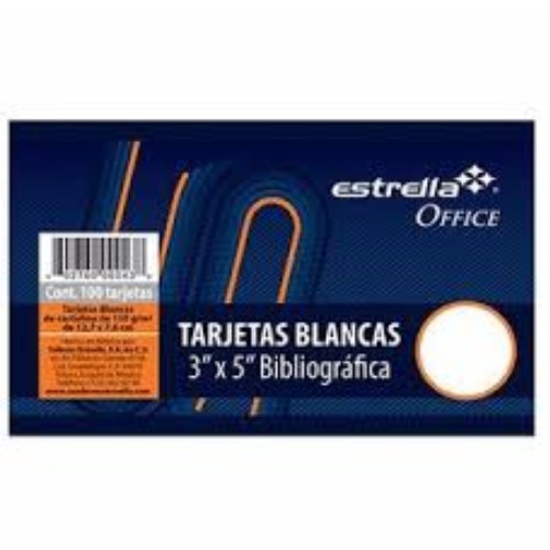 Fichas Bibliograficas Blancas Chicas 3x5 Pza.