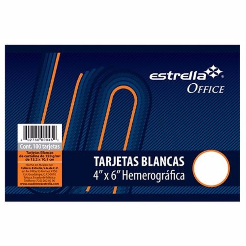 Fichas Bibliograficas Blancas Mediana 4x6