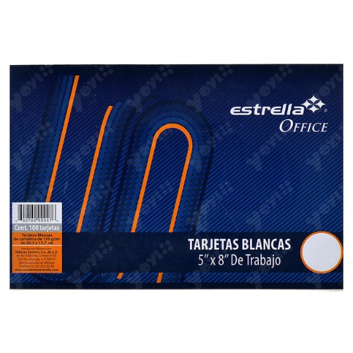 Fichas De Trabajo Blancas Grande 5x8